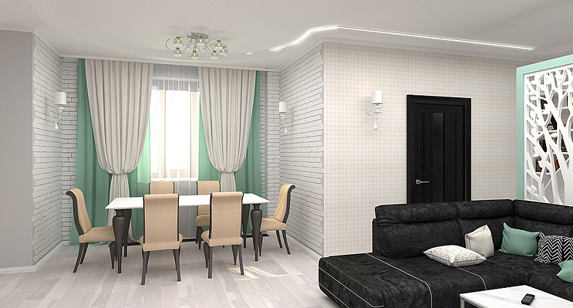 Ремонт и отделка гостиной в квартире в Щёлково